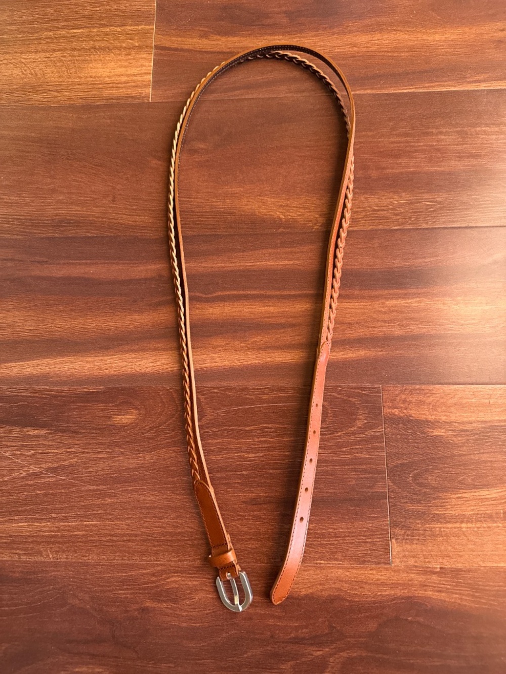J JILL Double Braided Genuine Leather Belt Size XL - Picture 3 of 9